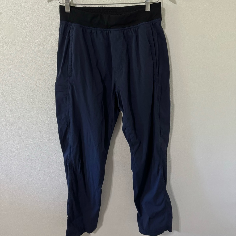 Lululemon Dance Studio Pant Navy Stripe Full Length Unlined Open Leg-6